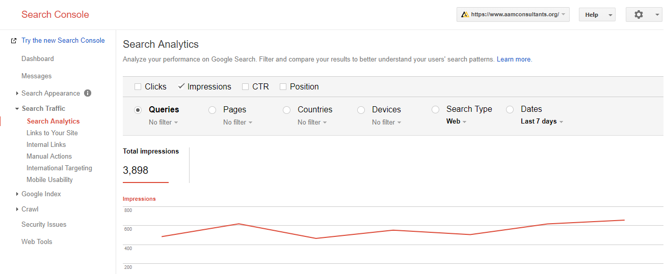 Google search console seo tool