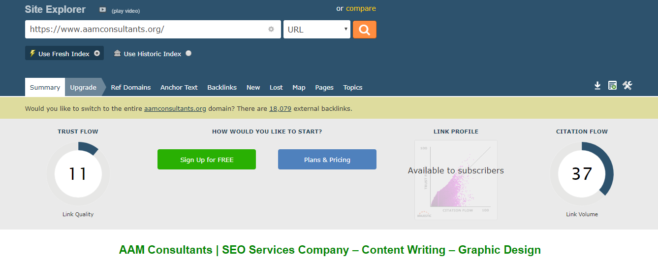 MAJESTIC seo tool