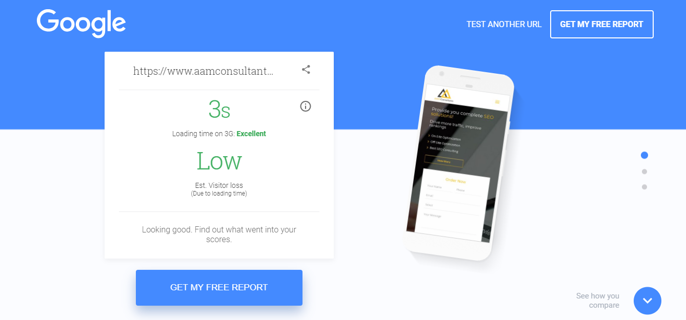 Test My Site with Google seo tool