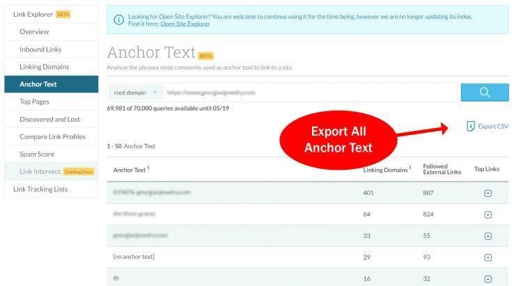 export anchor text